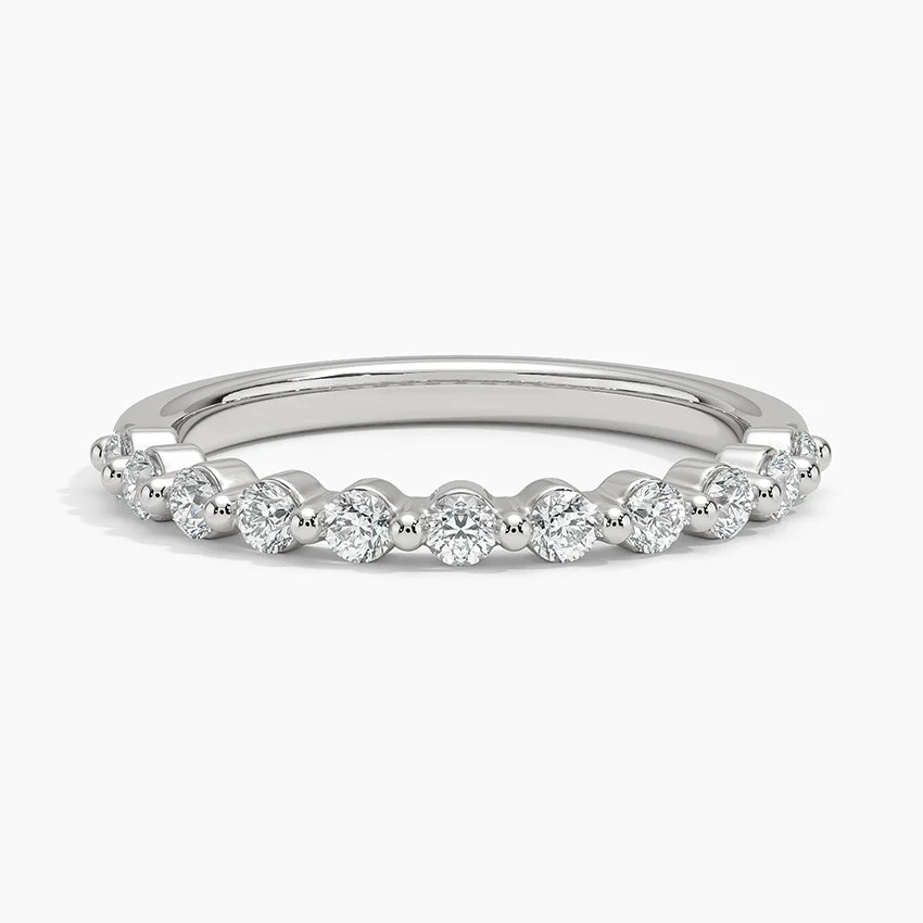 14K Gold | .34ct Natural Diamond Half Eternity Wedding Band