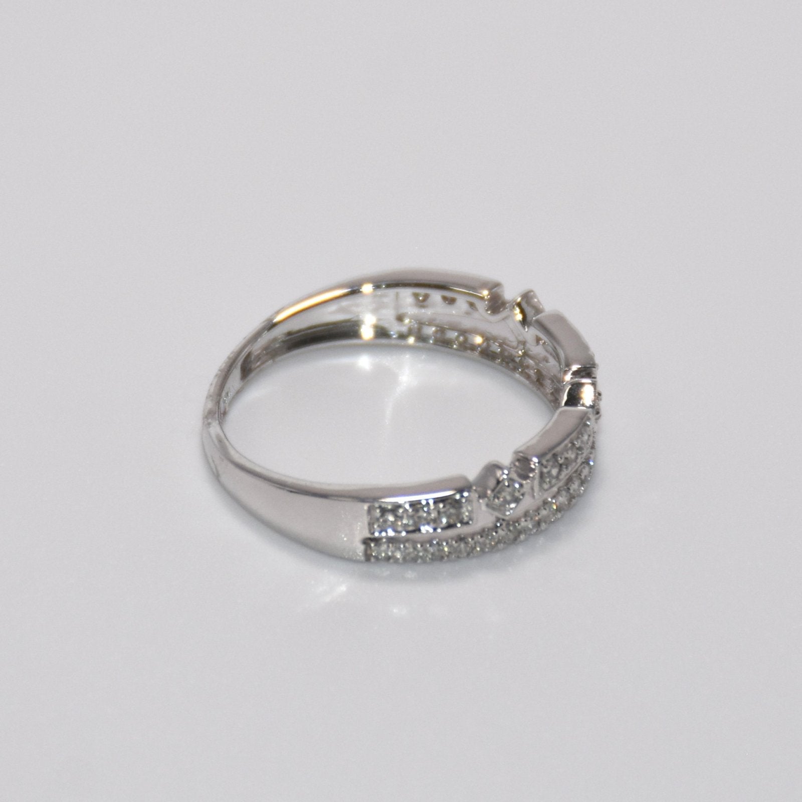 14K Gold | .40ct Natural Diamond 14K White Gold Double Layer Wedding Band