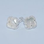 Sterling Silver | Clover Omega Cuff Earrings