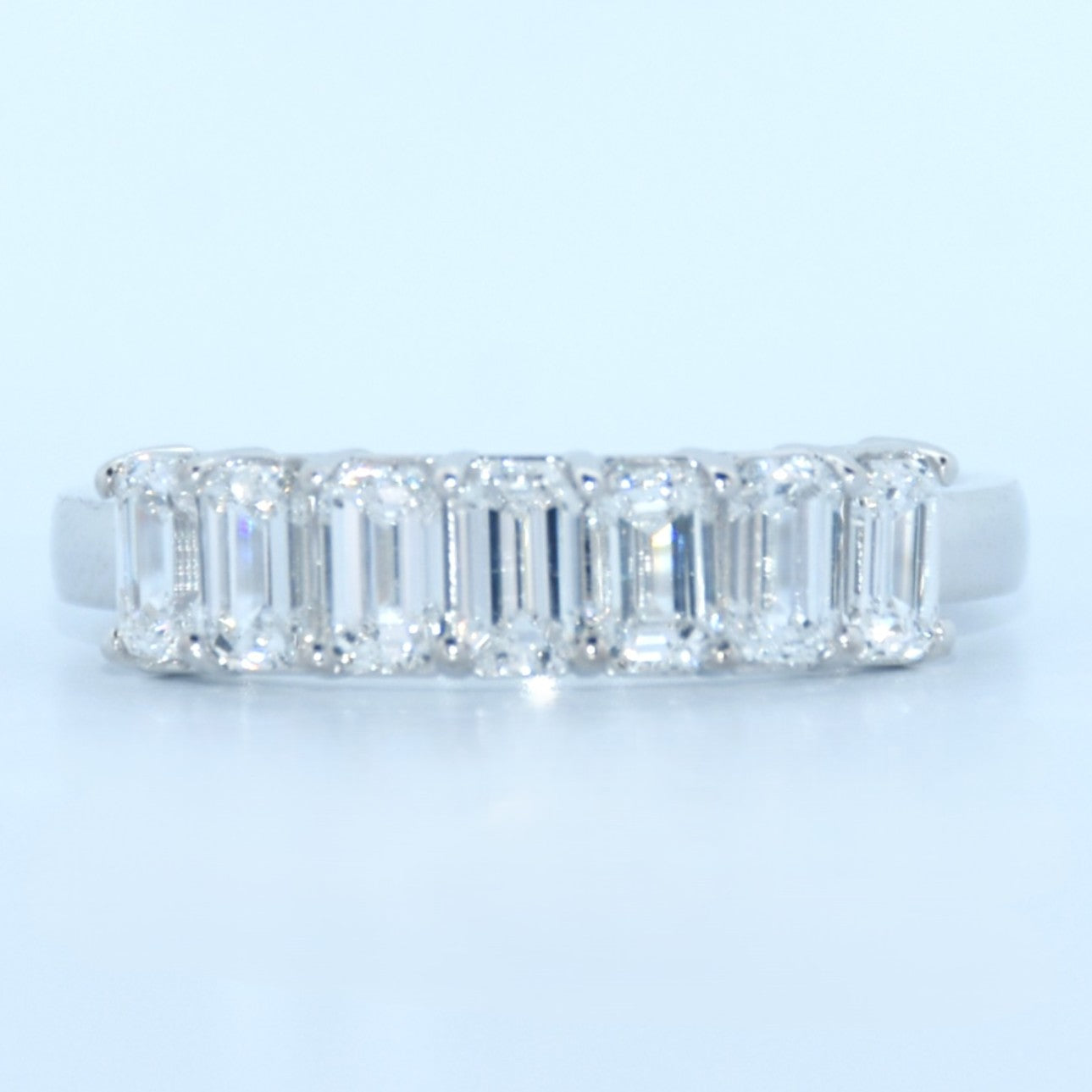 14K Gold | WG 1.249cttw Emerald Lab Diamond Wedding/Anniversary Band