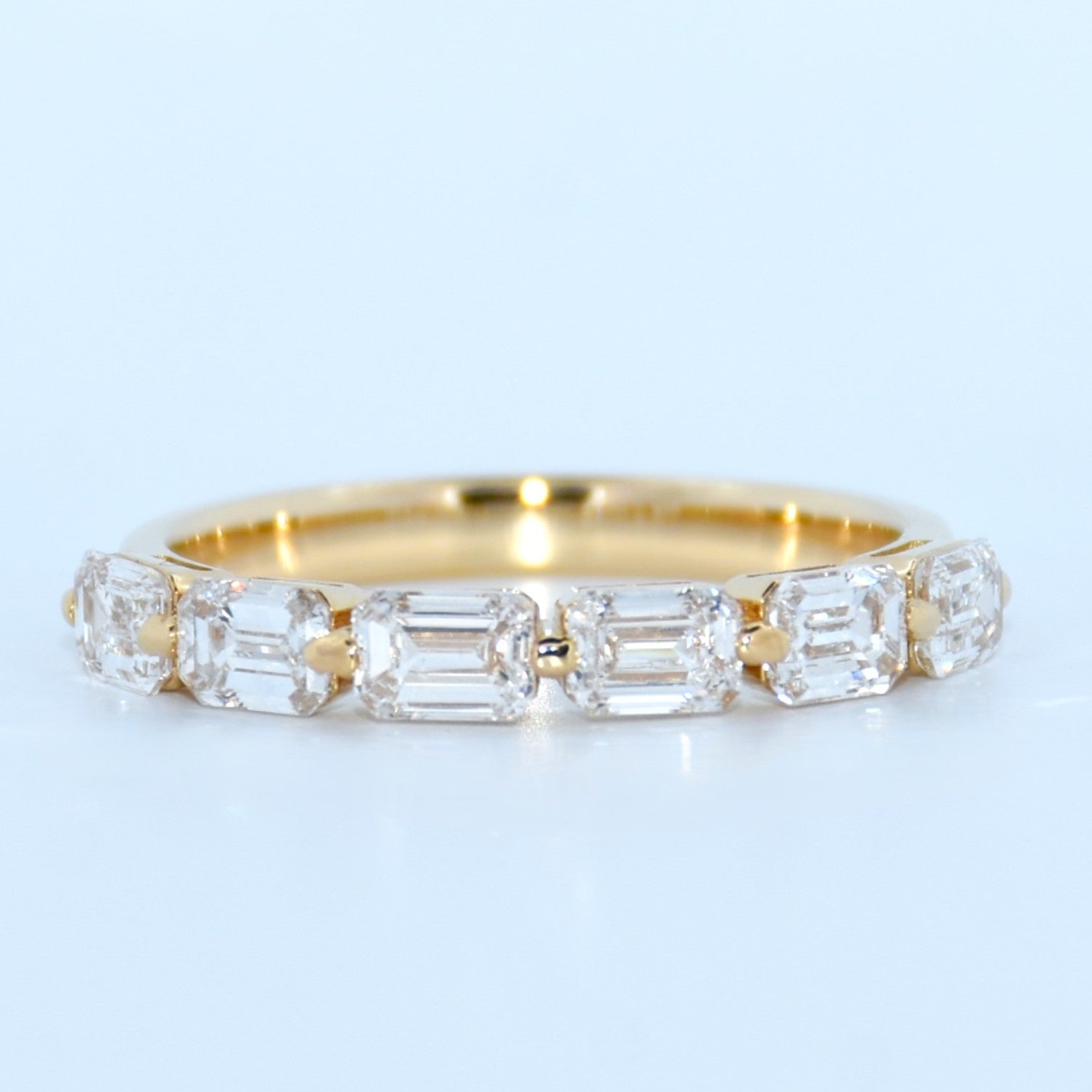 14K Gold | YG 1.563cttw Emerald Lab Diamond Wedding/Anniversary Band