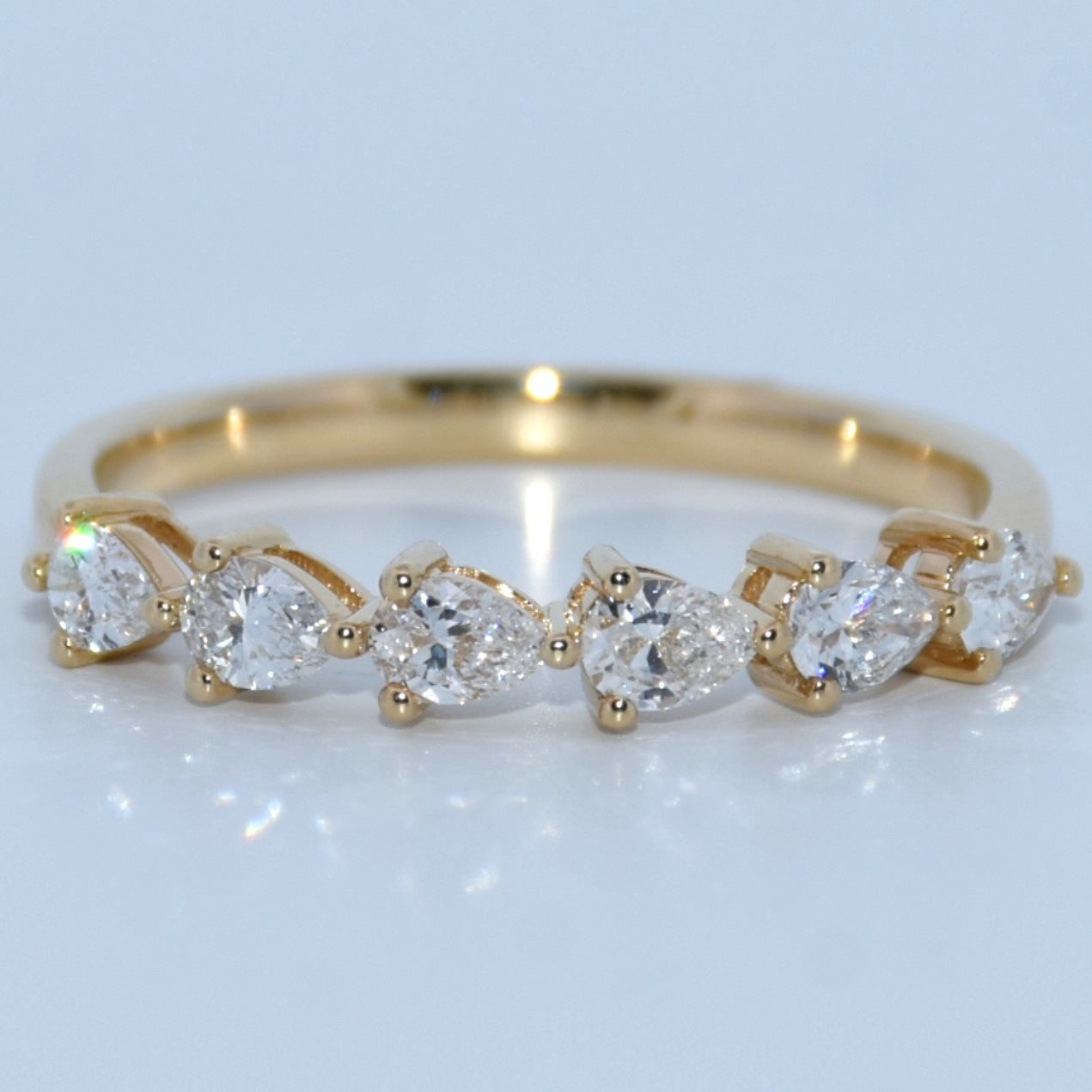 14K Gold | YG .533cttw Pear Lab Diamond Wedding/Anniversary Band
