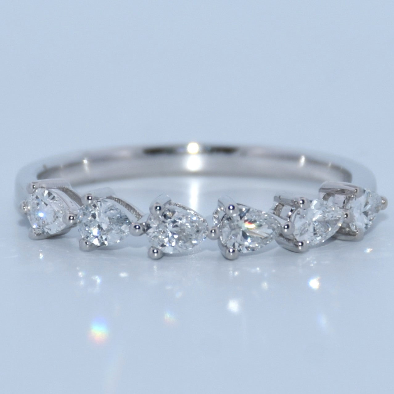 14K Gold | WG .512cttw Pear Lab Diamond Wedding/Anniversary Band