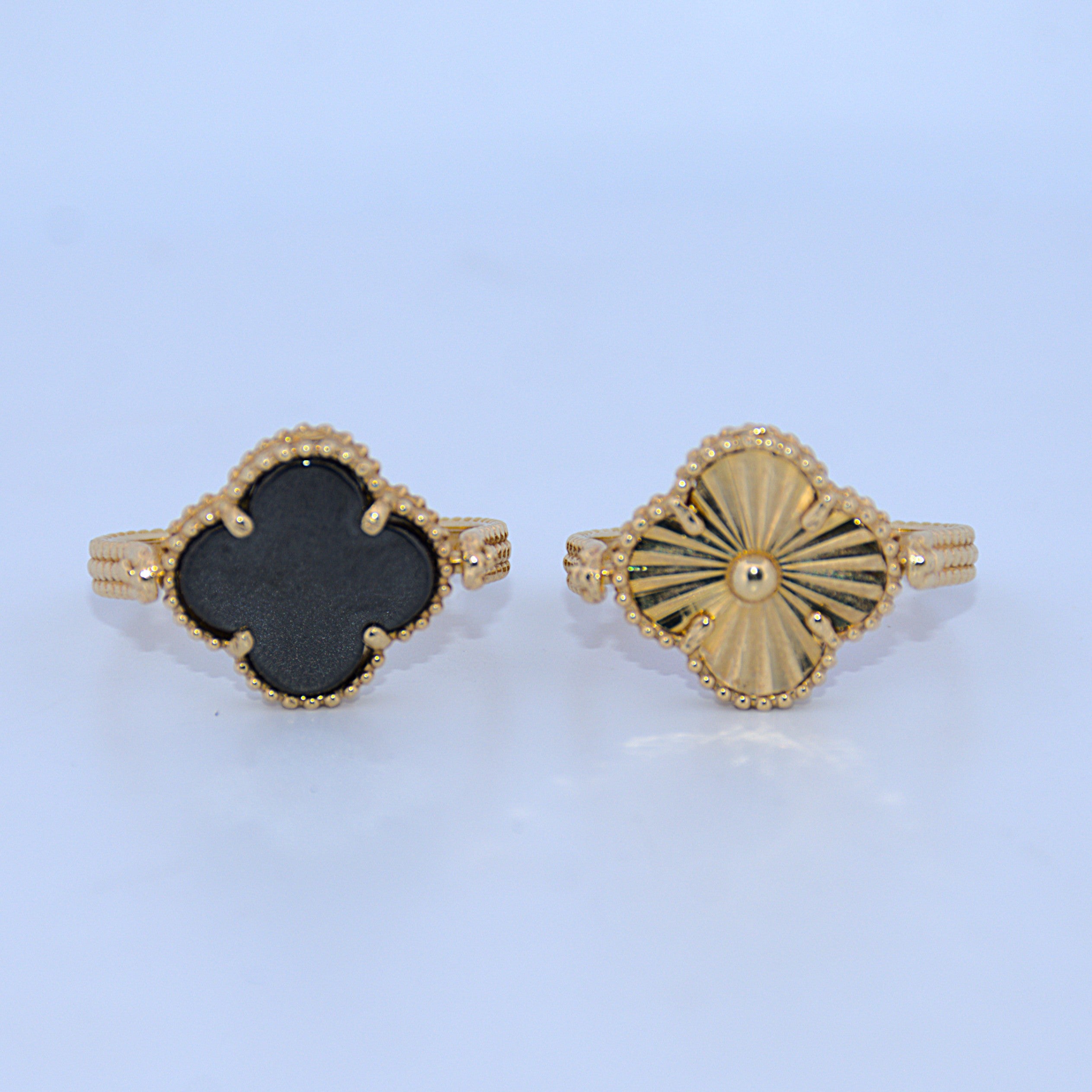 14K Gold | YG Reversable Clover Rings