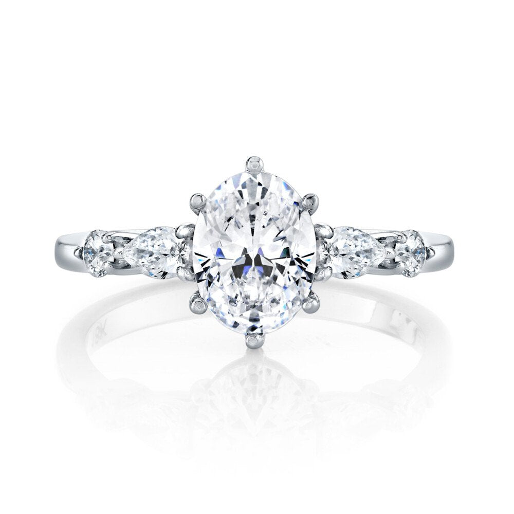 14K Gold | WG Classic Semi-Mount Oval Diamond Engagement Ring (Check Description)