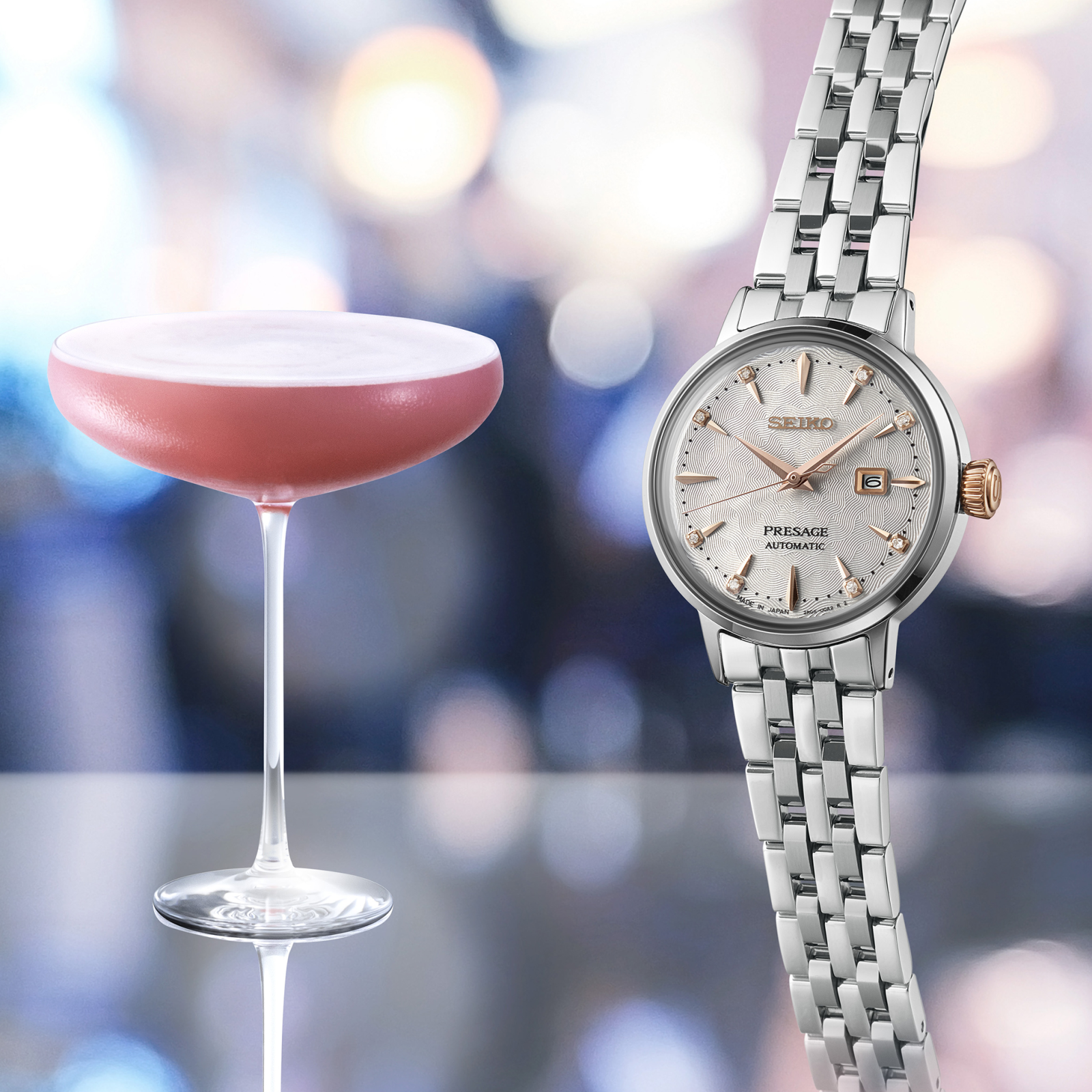 Seiko Presage Cocktail Time SS Automatic White Dial Watch SRE009