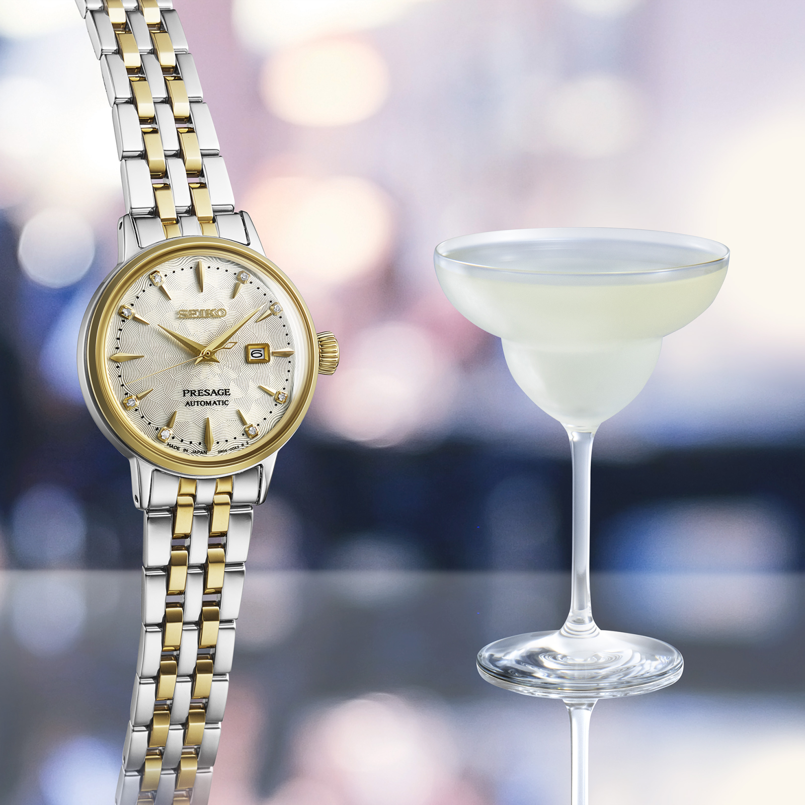 Seiko Presage Cocktail Time SS TT Automatic Champagne Dial SRE010