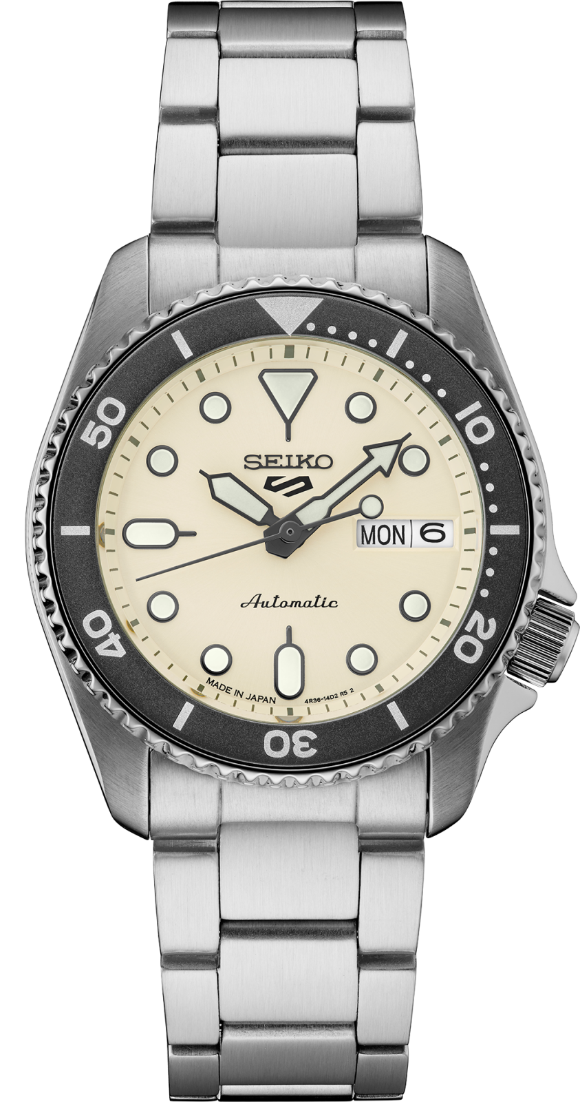 Seiko 5 Sport 38mm Automatic Watch Beige Dial Watch SRPK31