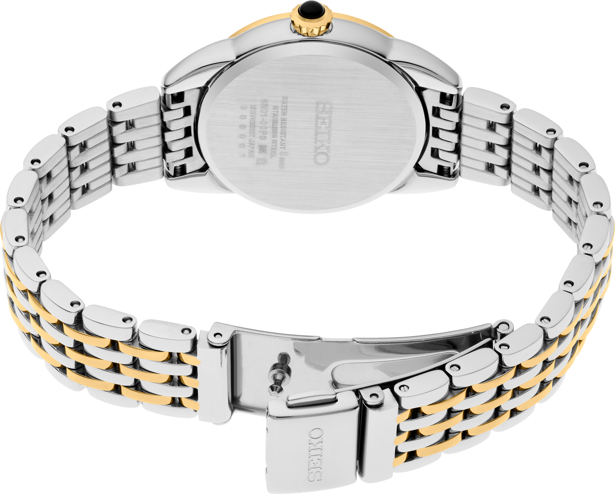 Seiko Essentials SS TT Quartz Ivory Dial Watch SUR562