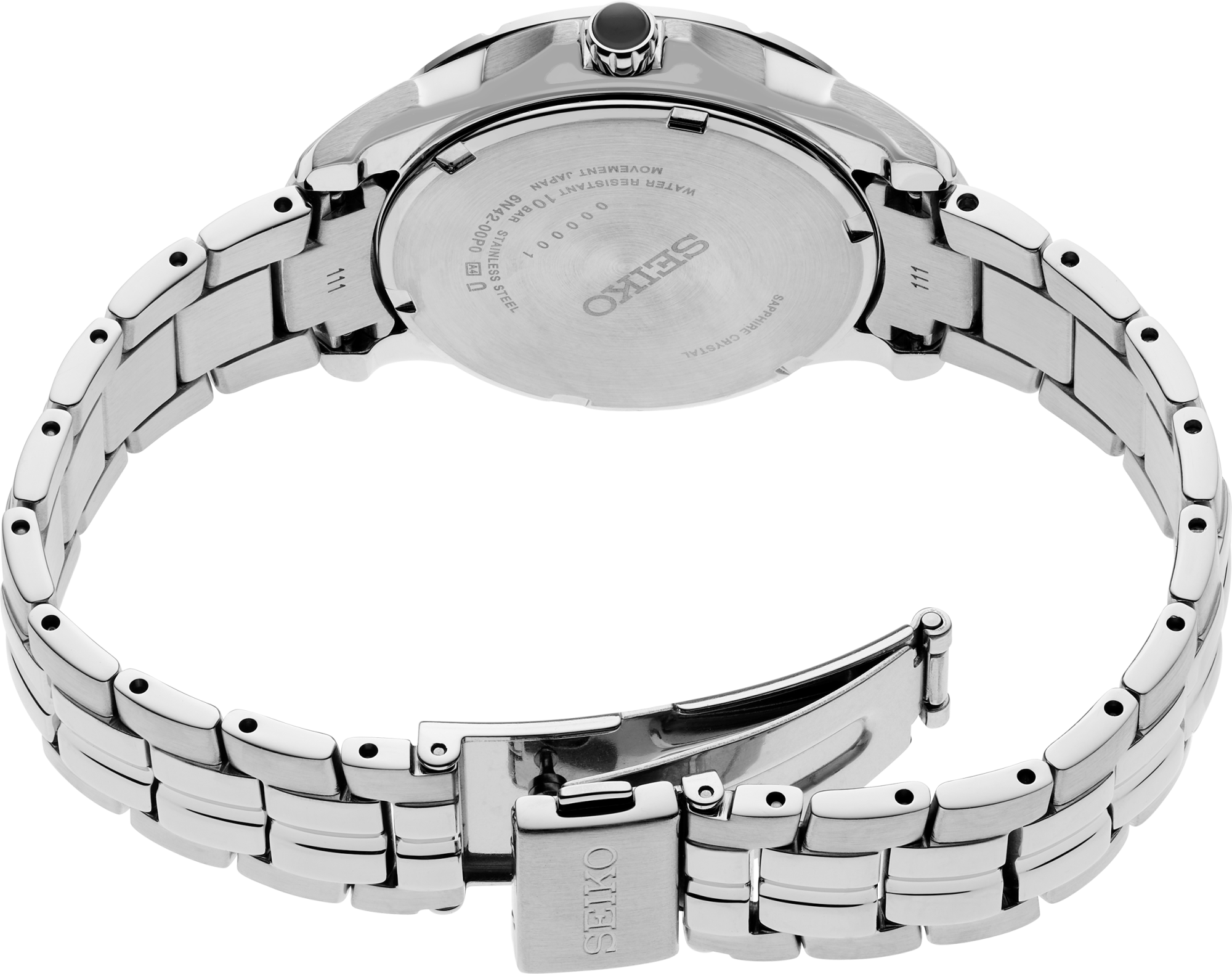 Seiko Coutura SS Quartz Pink MOP Dial Watch SUR585