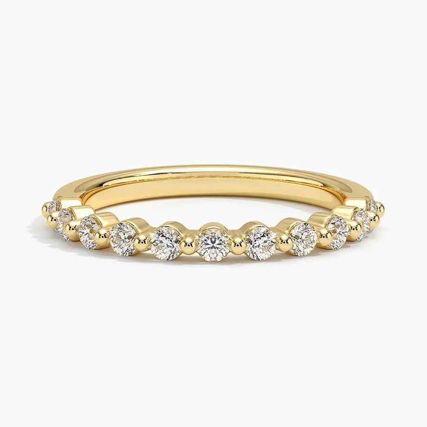 14K Gold | .34ct Natural Diamond Half Eternity Wedding Band