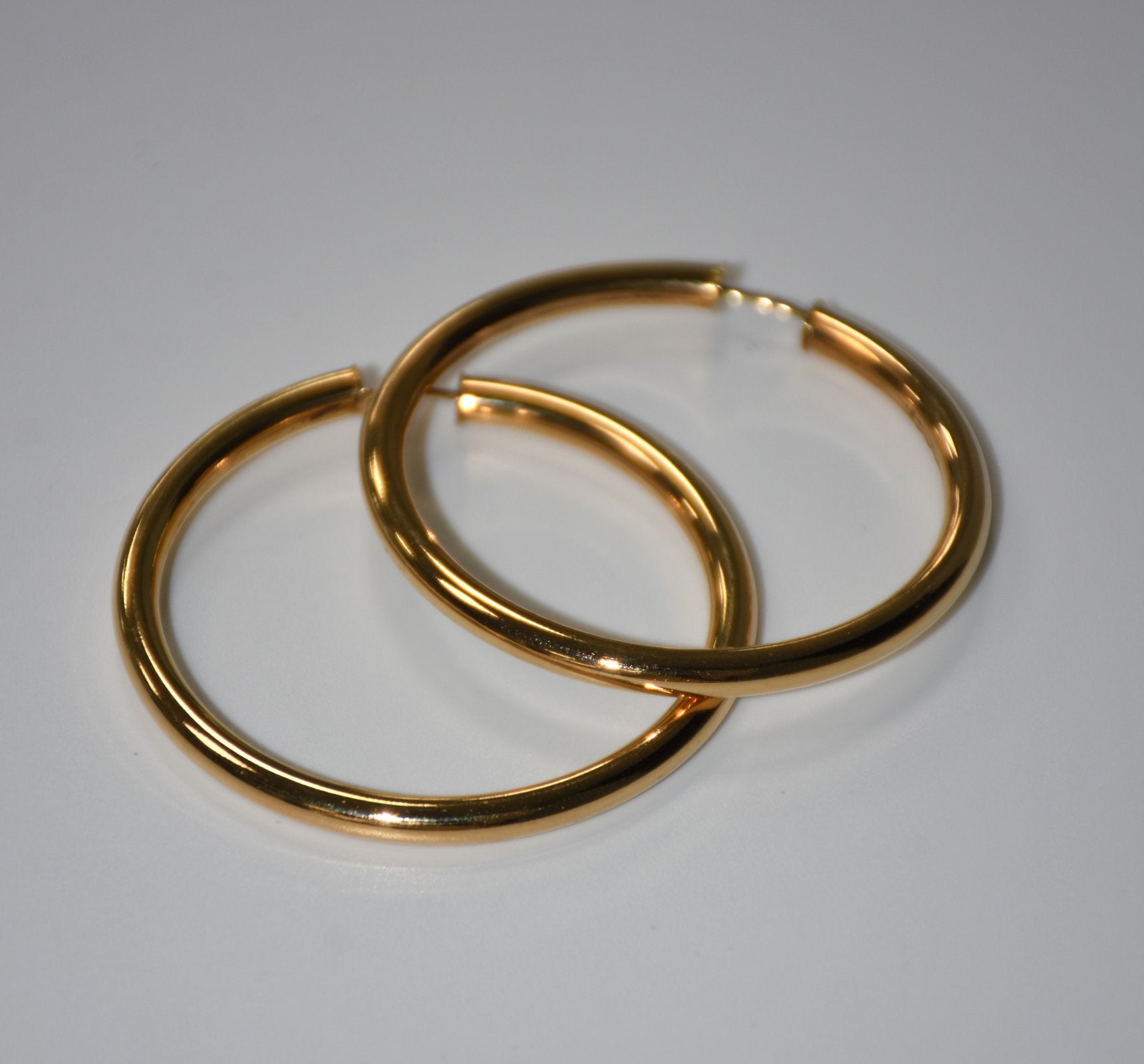 19.2K Portuguese Gold | Thick Hoops 1 5/8"D  3.5mm W