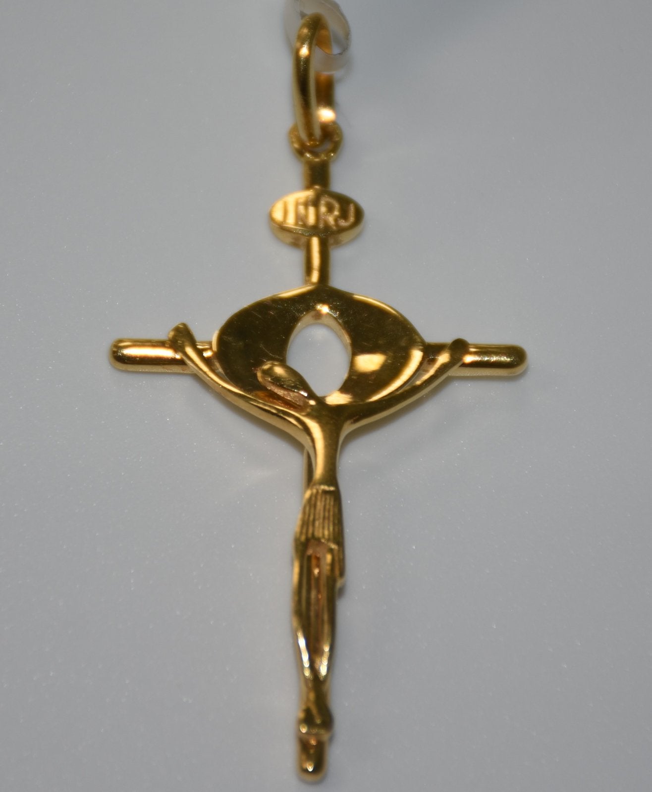 19.2K Portuguese Gold | Halo Cross with Jesus Pendant