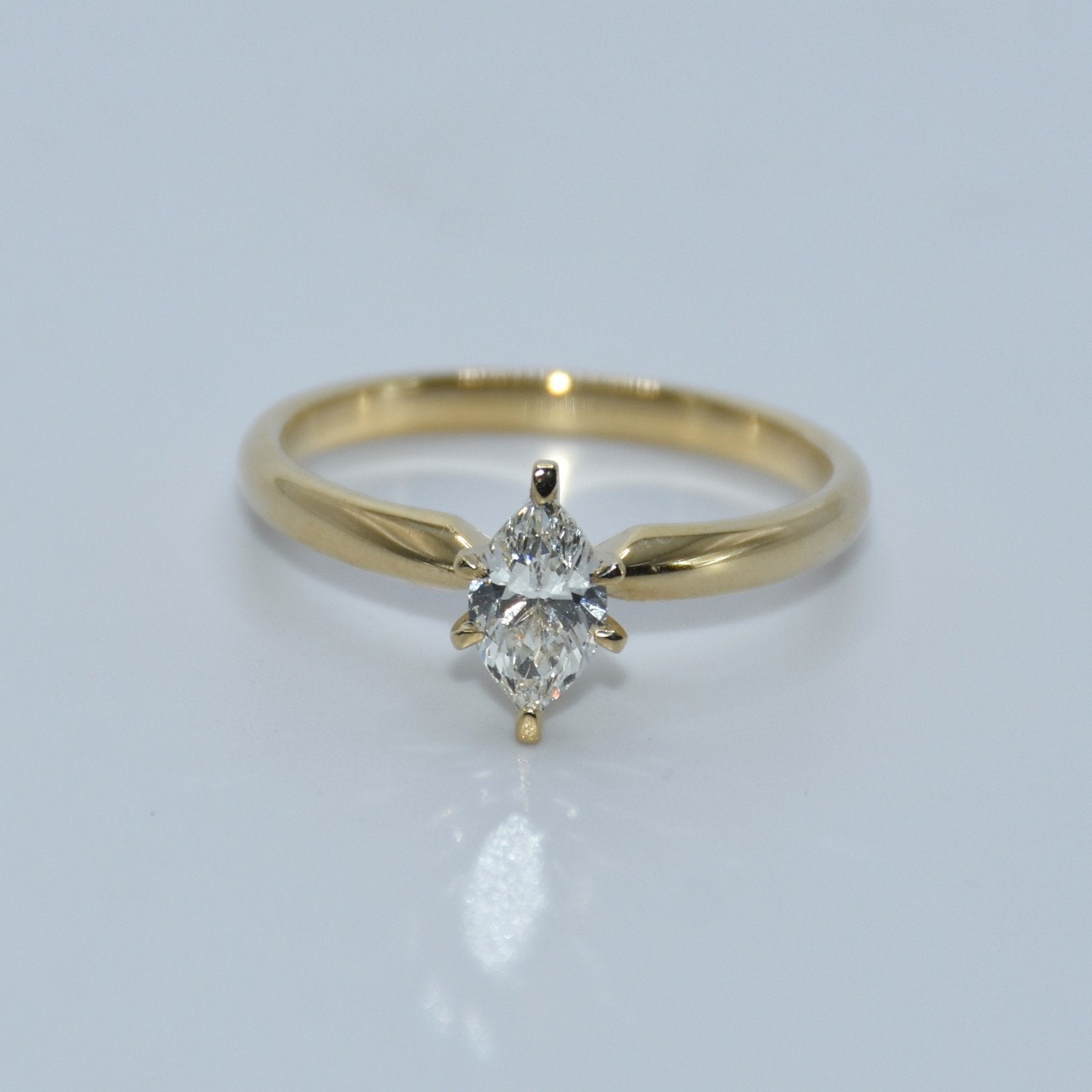 14K Gold | .5ct Marquise Natural Diamond Solitaire Engagement Ring