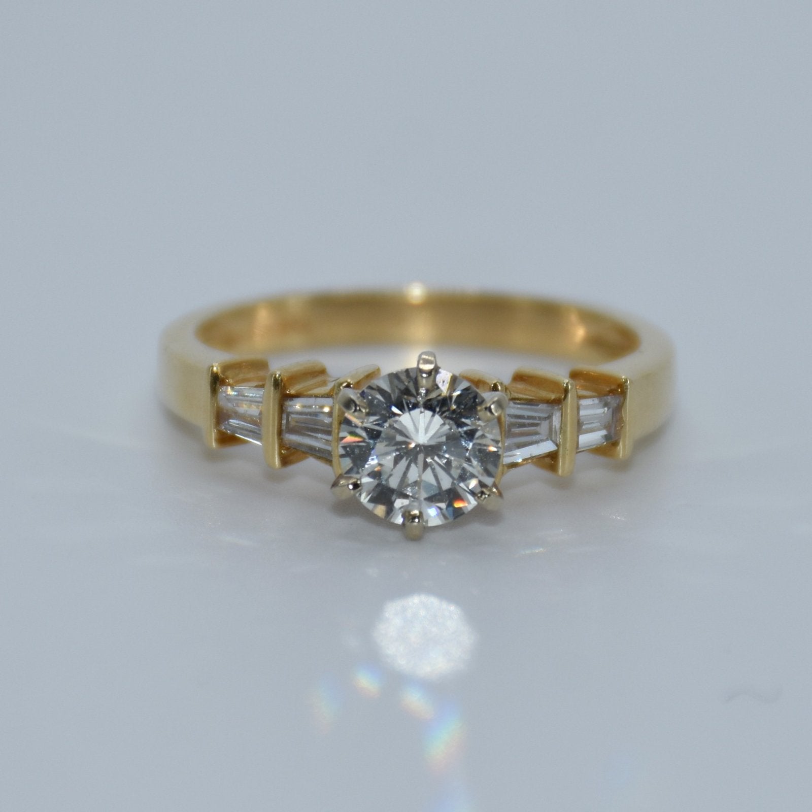 14K Gold | .91ct VS .31ct setting Natural Round Diamond Yellow Gold Engagement Ring