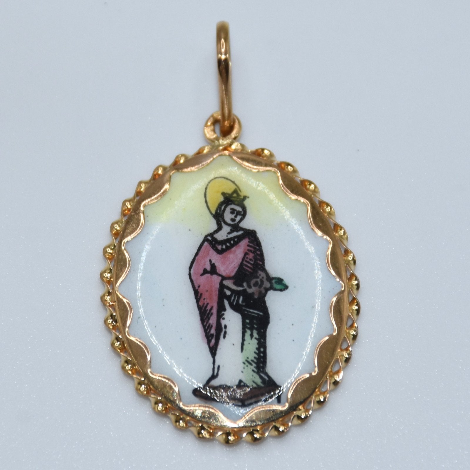 19.2K Portuguese Gold | Vintage Queen Saint Elizabeth Pendant