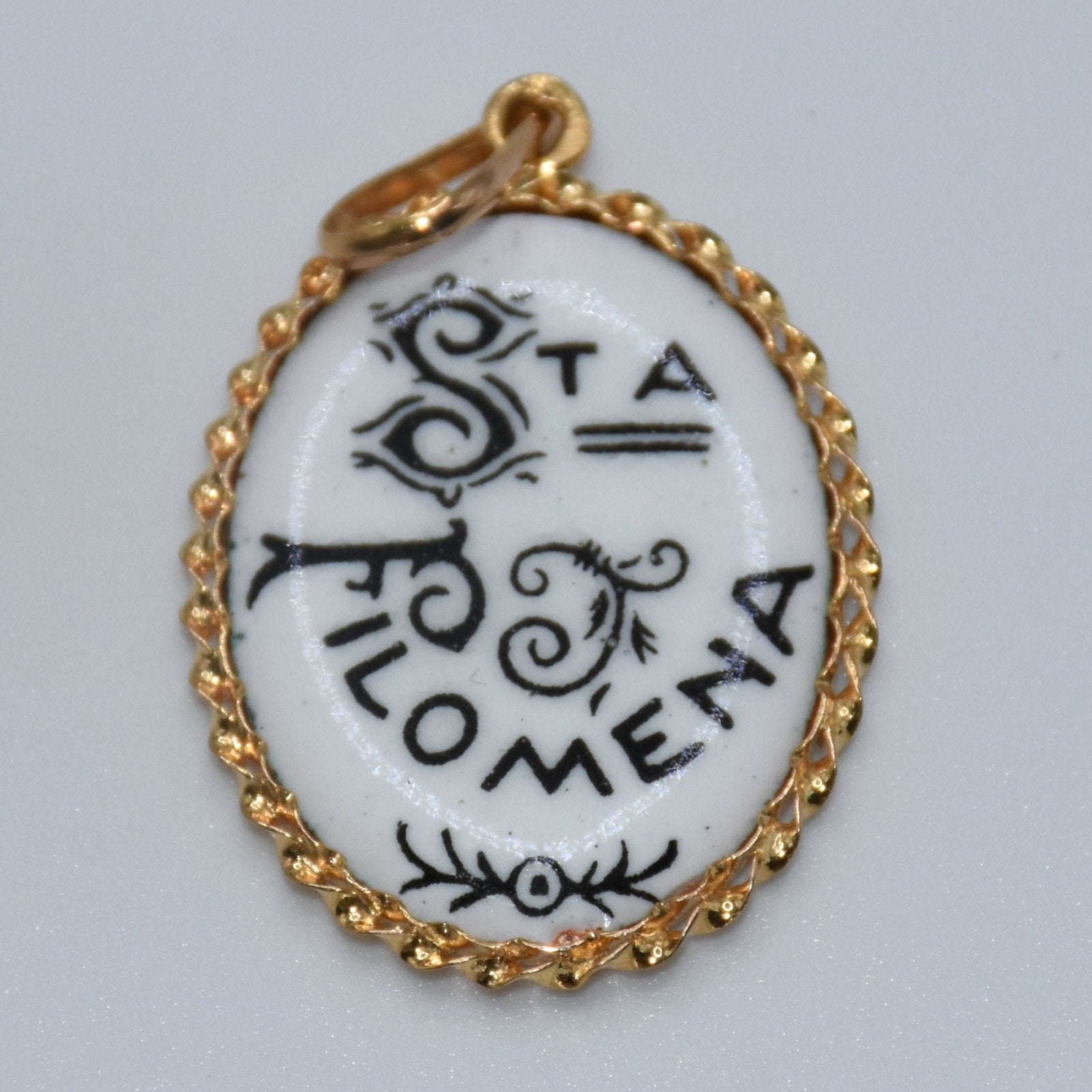 19.2K Portuguese Gold | Vintage Saint Philomena Pendant