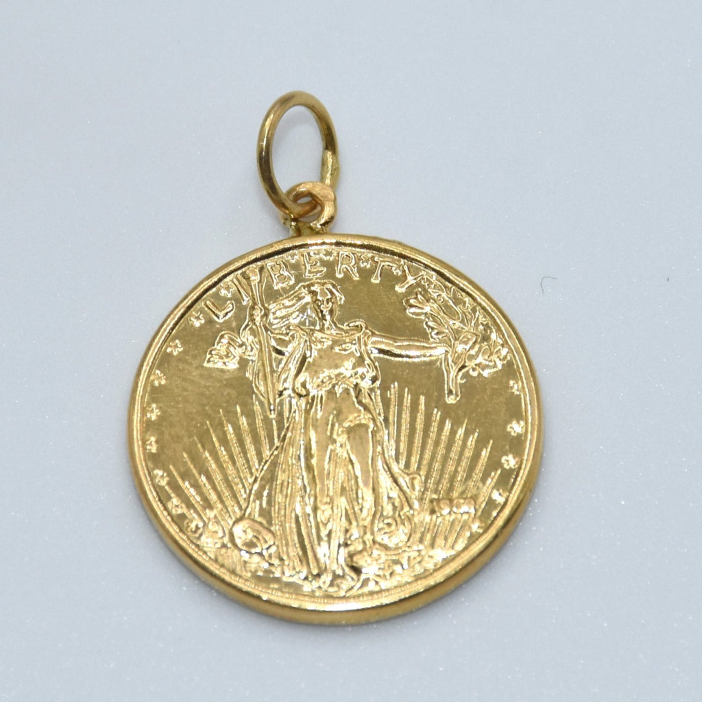 19.2K Portuguese Gold | Liberty Coin Style Pendant
