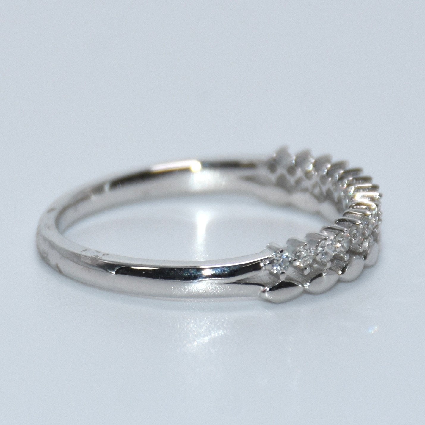 14K Gold | .20ct Natural Diamond Double Layer Wedding Band