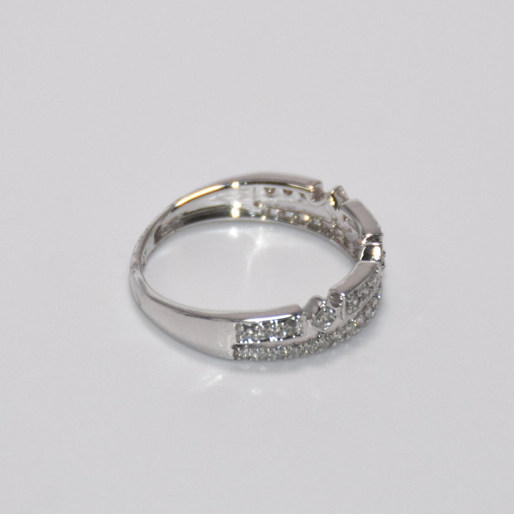 14K Gold | .40ct Natural Diamond 14K White Gold Double Layer Wedding Band
