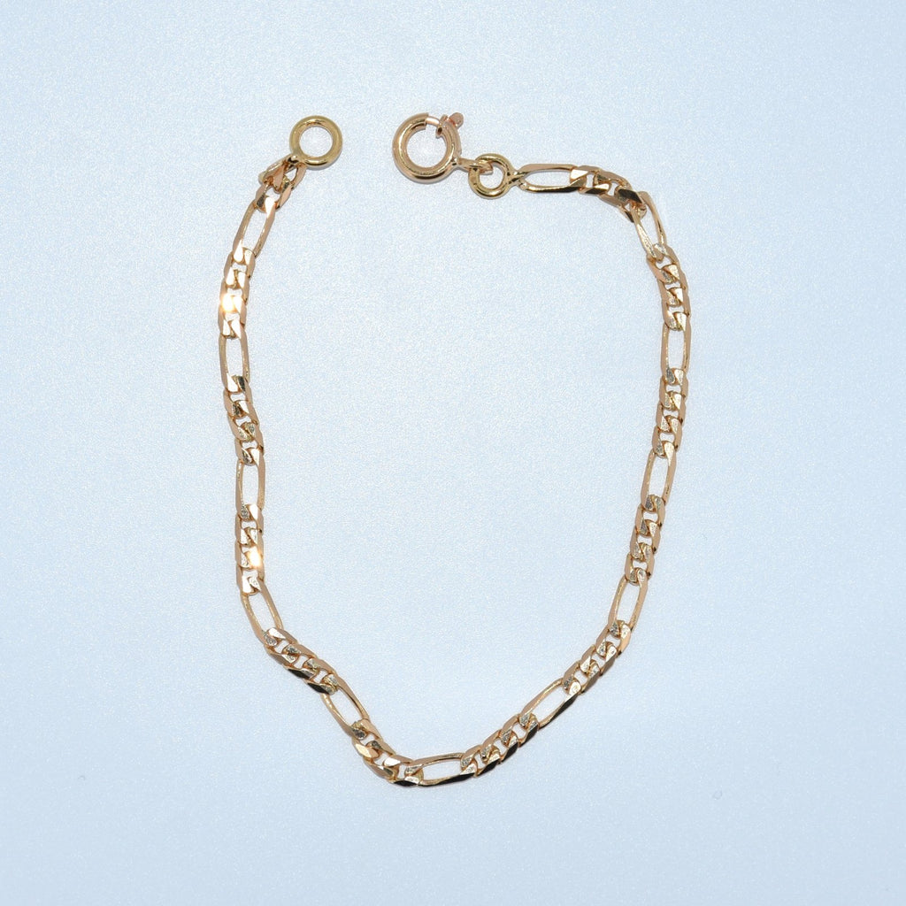19.2K Portuguese Gold | Figaro Bracelet 6.5" 2.7mm