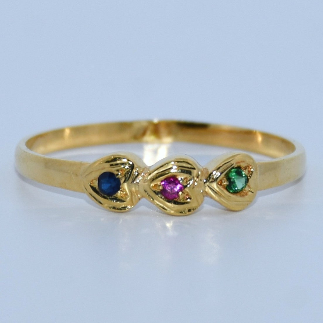 19.2K Portuguese Gold | Tri Color Stone Ring
