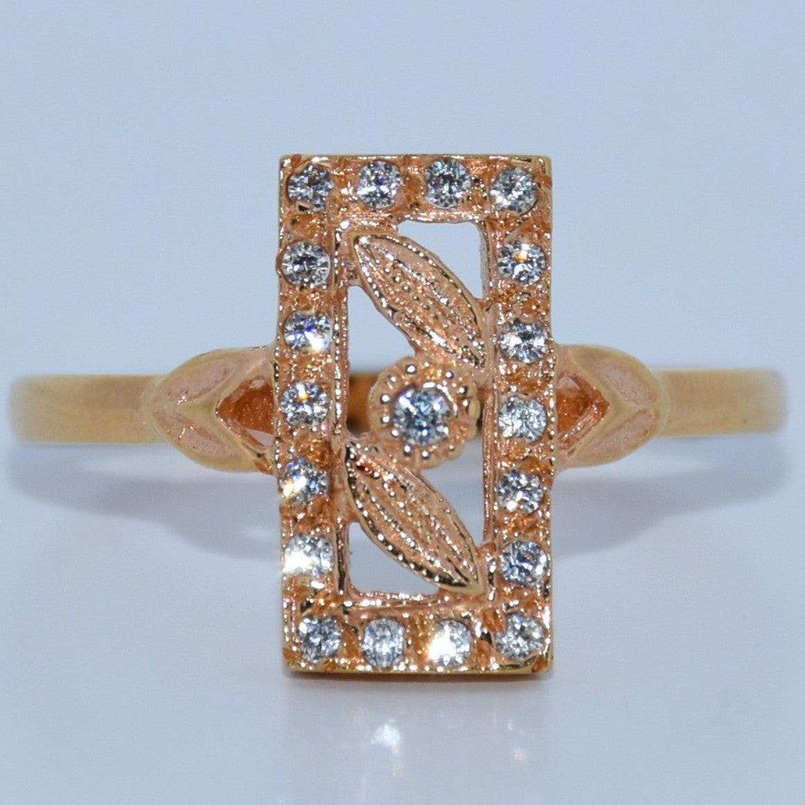 19.2K Portuguese Gold | Emerald Cut CZ Ring