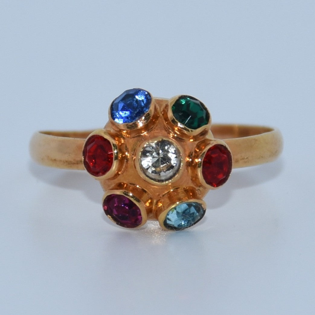 19.2K Portuguese Gold | Multi Colored Stone Ring