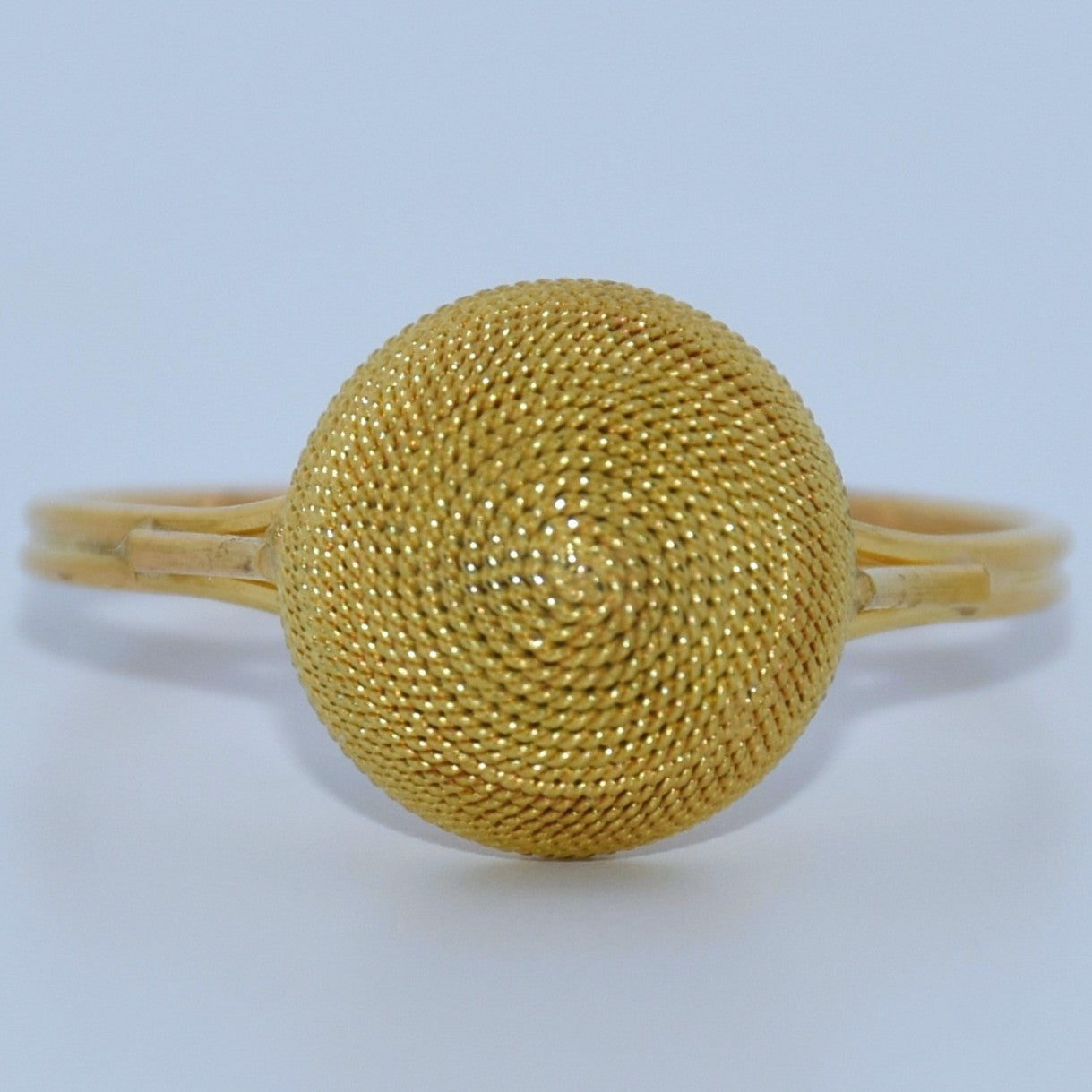 19.2K Portuguese Gold | Pave Ball Ring