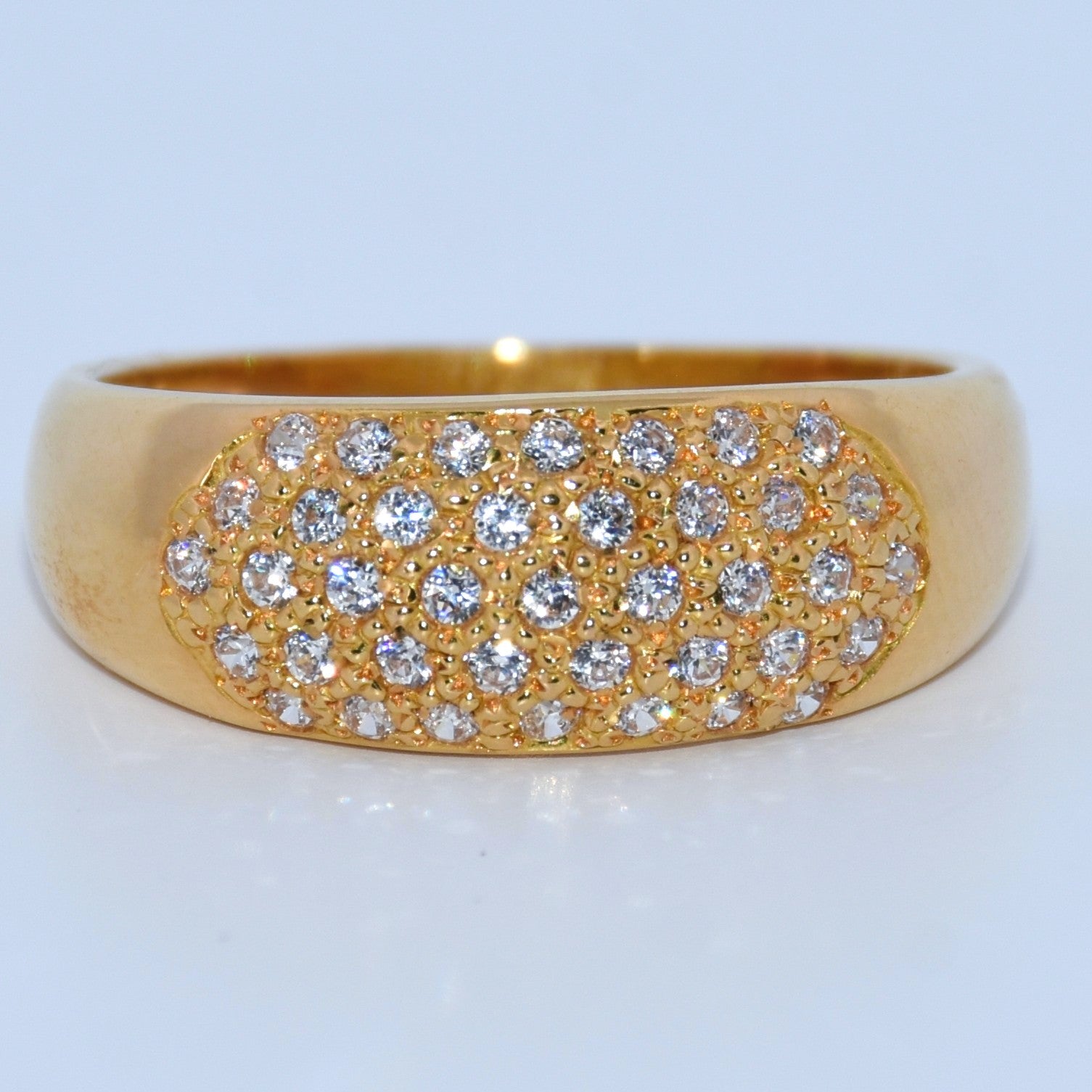 19.2K Portuguese Gold | Pave Dome Ring