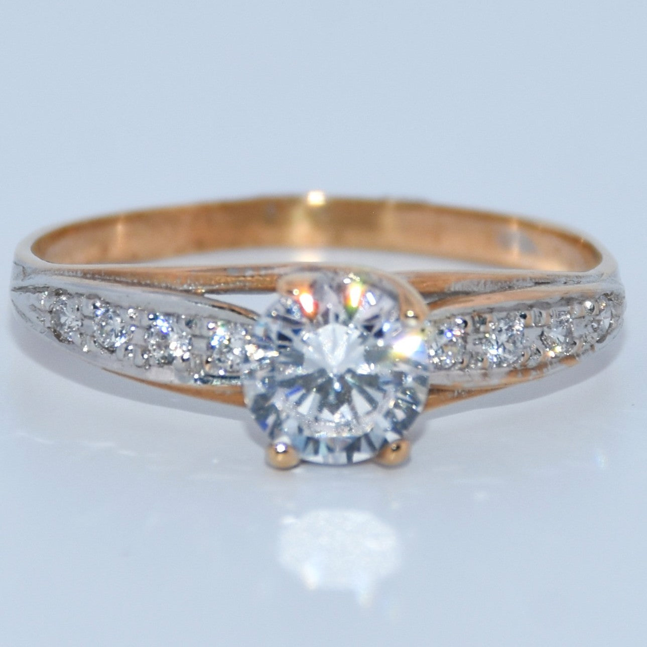 19.2K Portuguese Gold | Round CZ Ring
