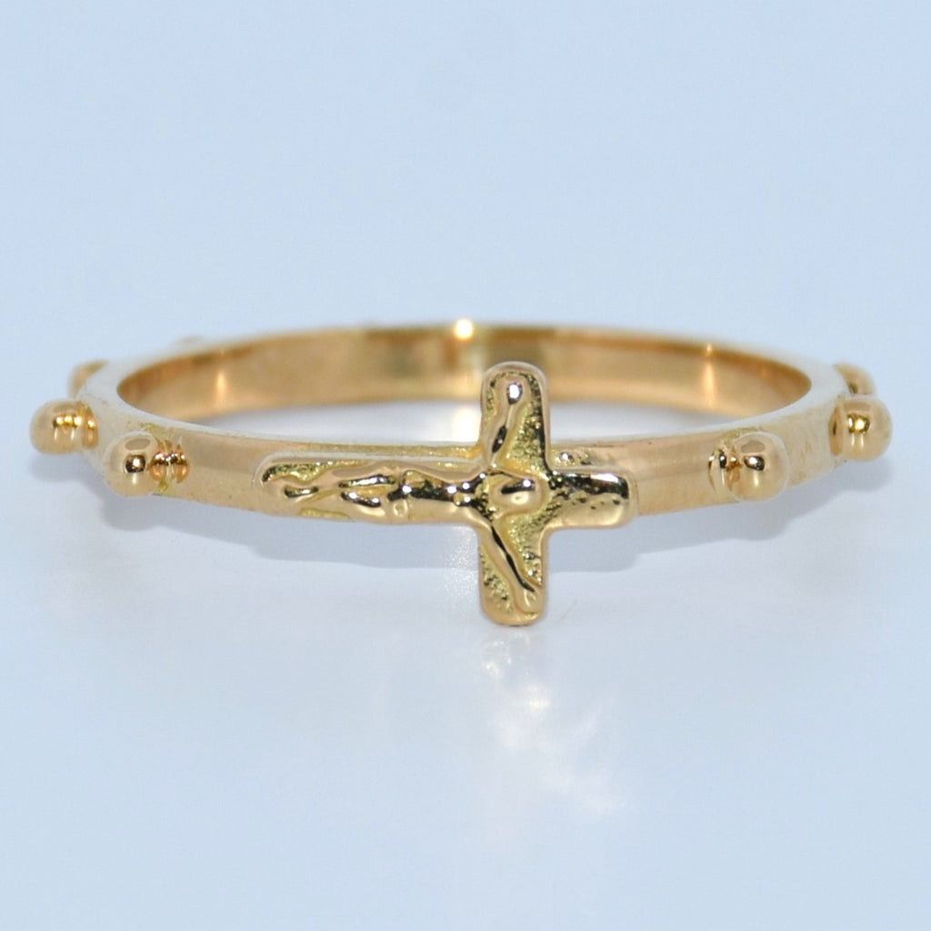 19.2K Portuguese Gold | Rosary Cross Ring