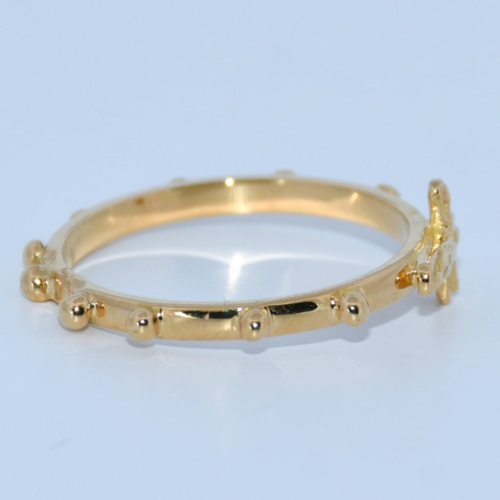 19.2K Portuguese Gold | Rosary Cross Ring