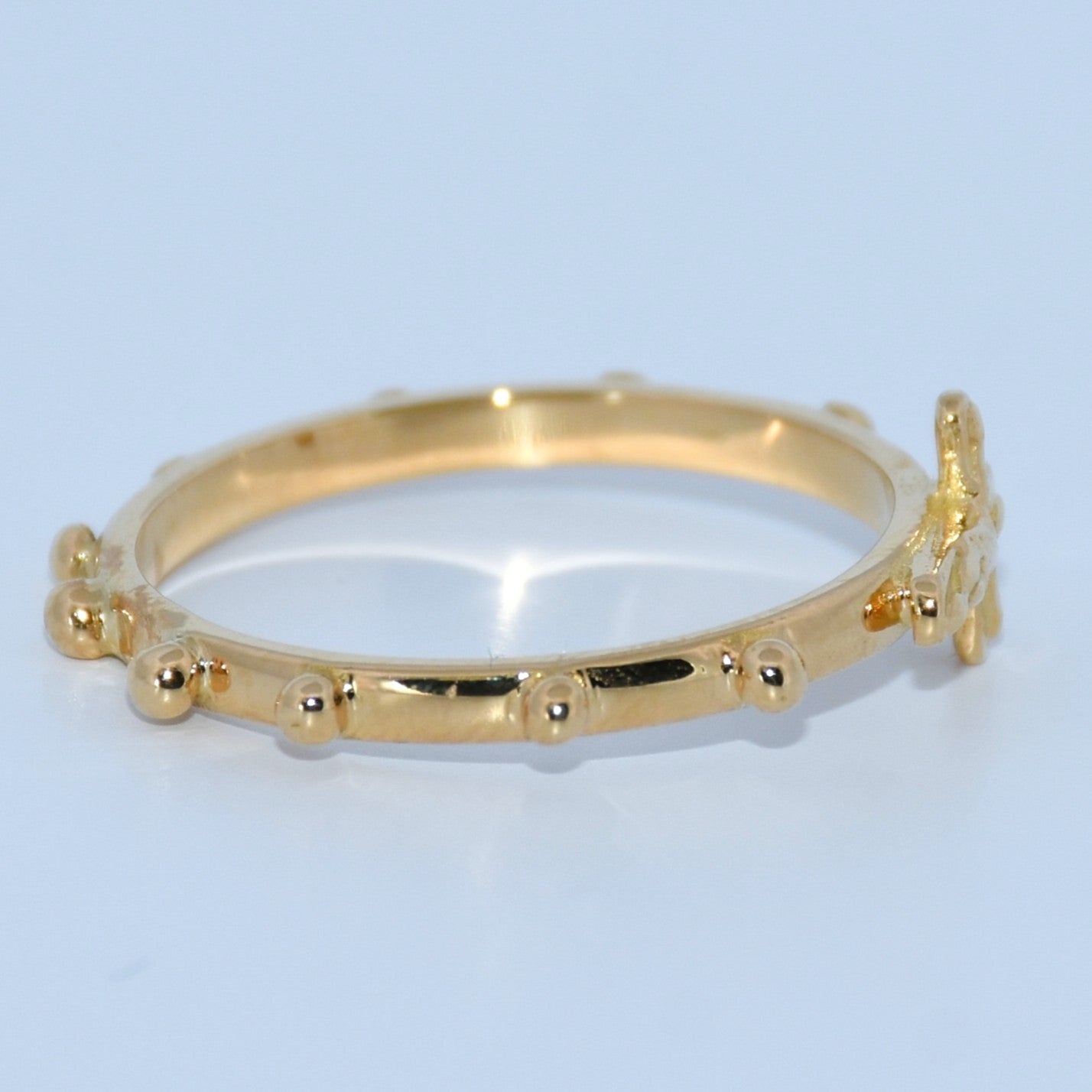 19.2K Portuguese Gold | Rosary Cross Ring