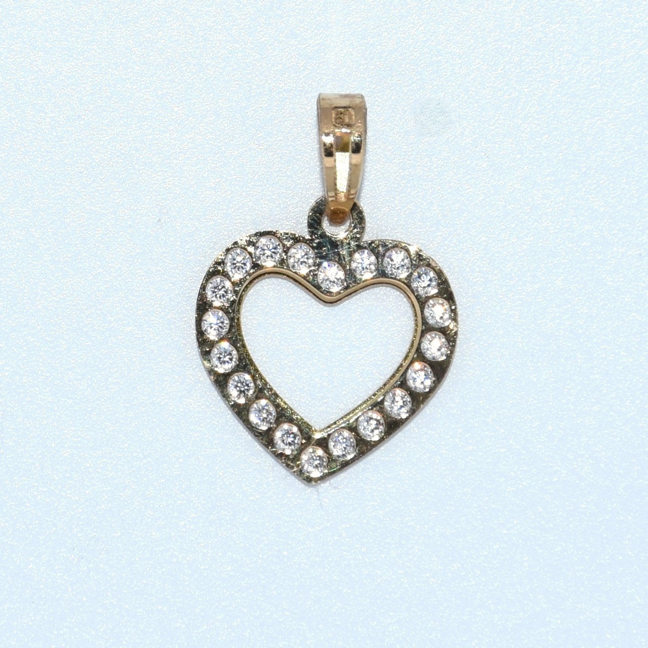 19.2K Portuguese Gold | CZ Open Heart Charm