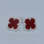 Sterling Silver | Clover Omega Cuff Earrings