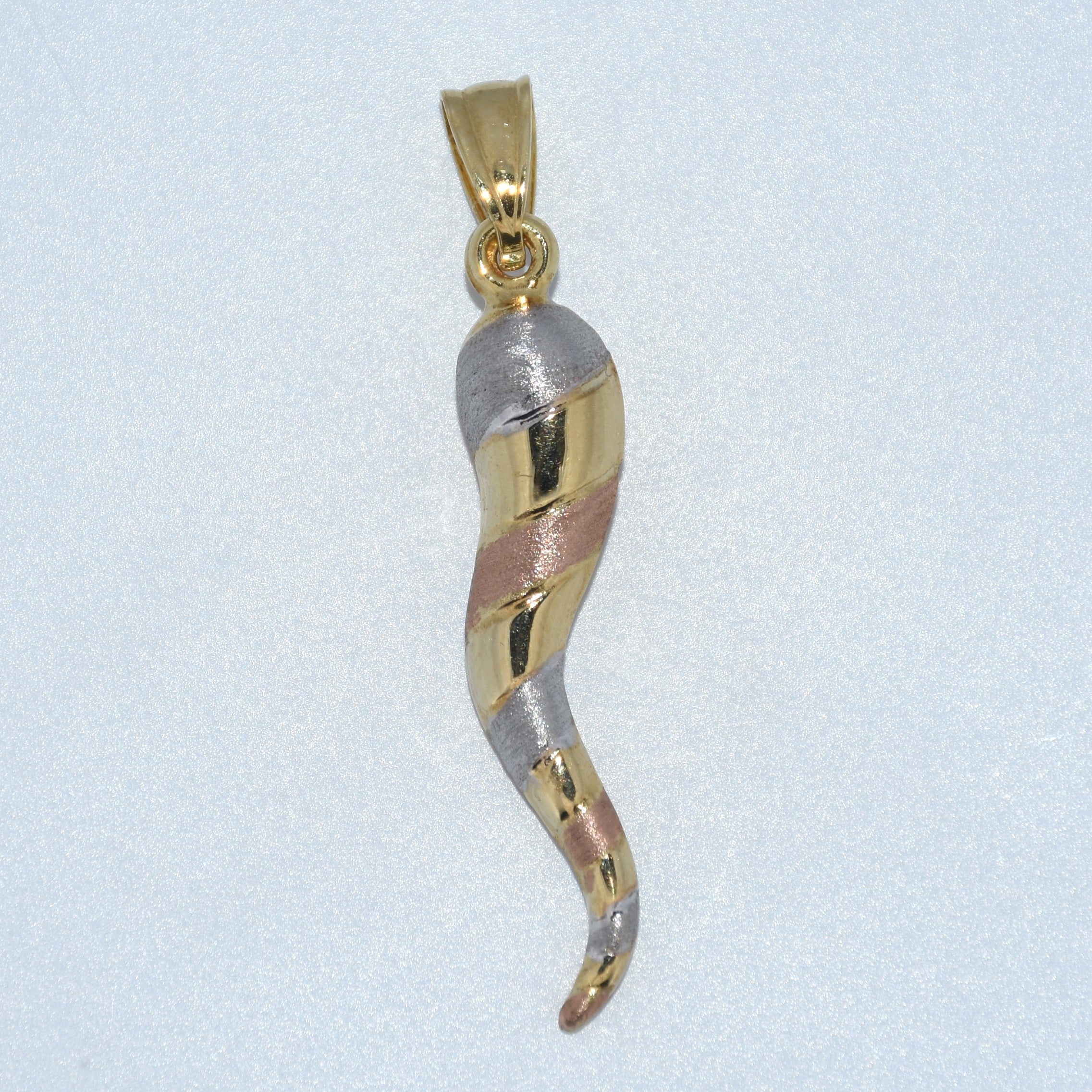 14K Gold | Tricolor Horn of Plenty Pendant