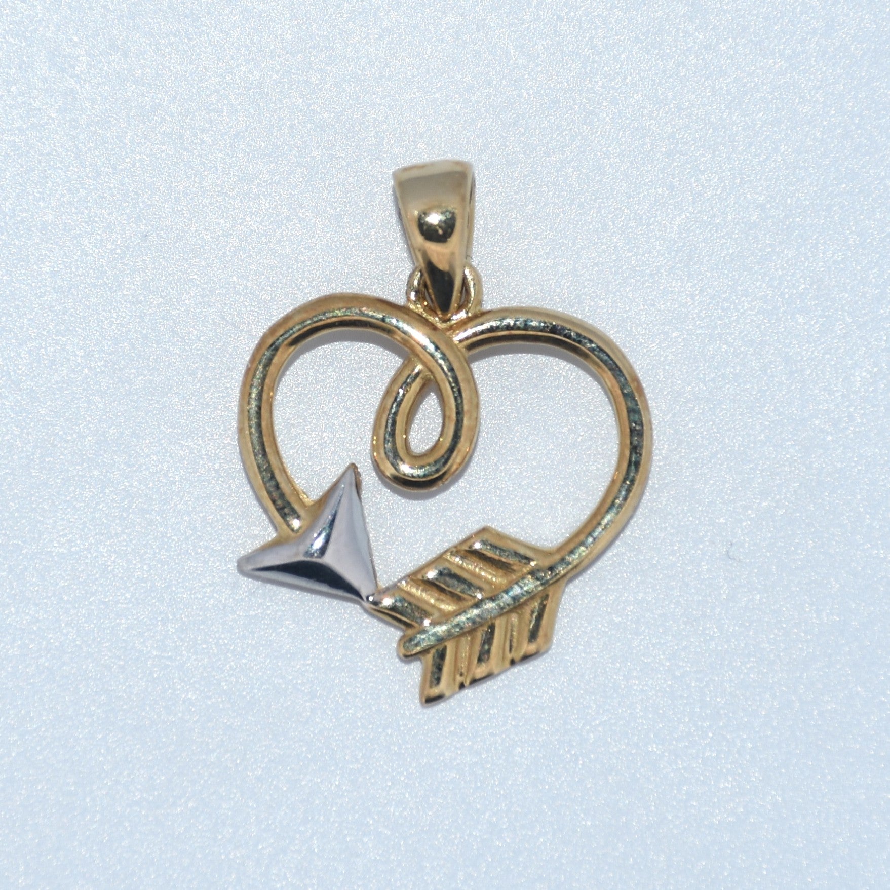 14K Gold | Arrow Heart Pendant