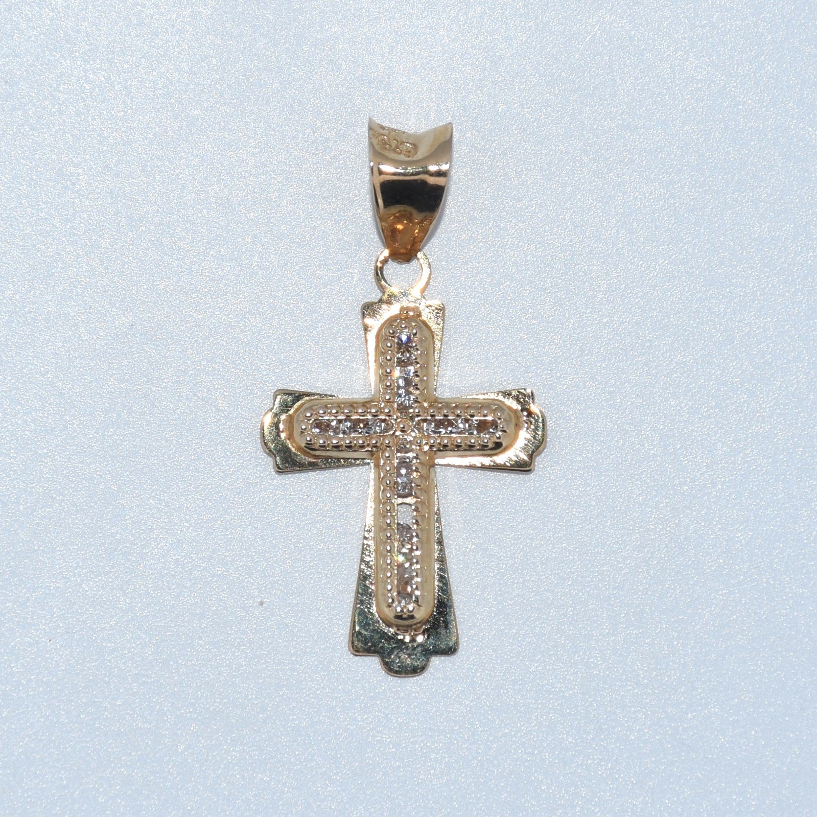 14K Gold | YG Small CZ Fancy Cross