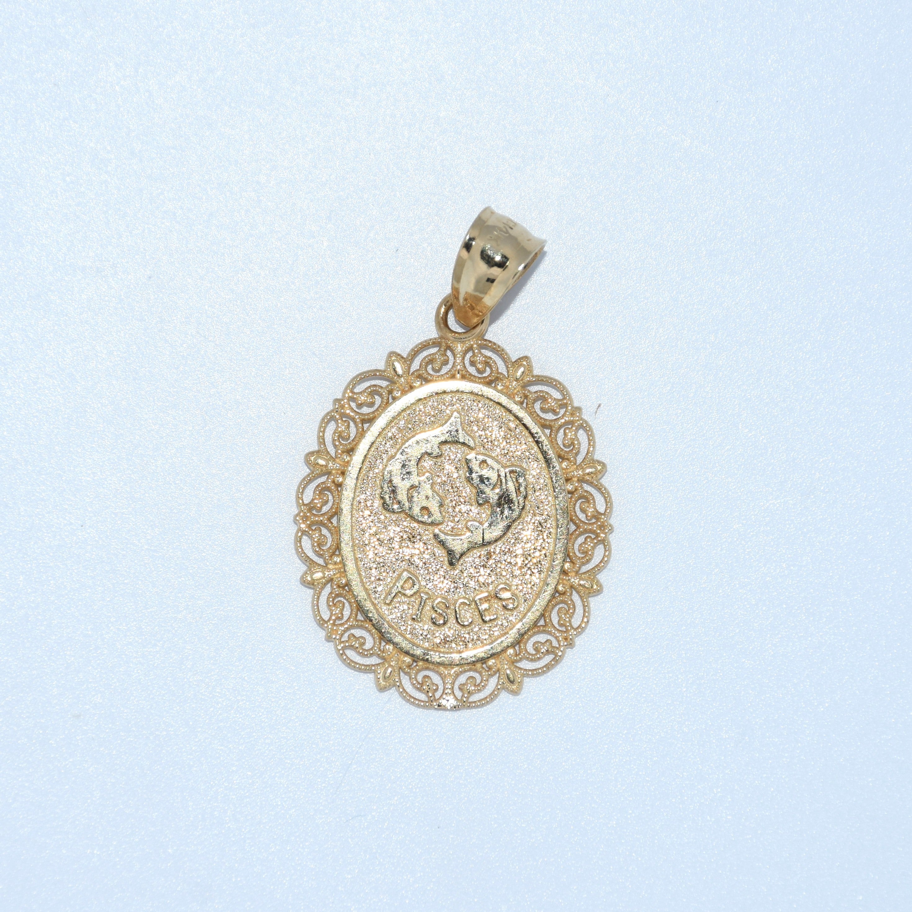 14K Gold | Oval Zodiac Pendants
