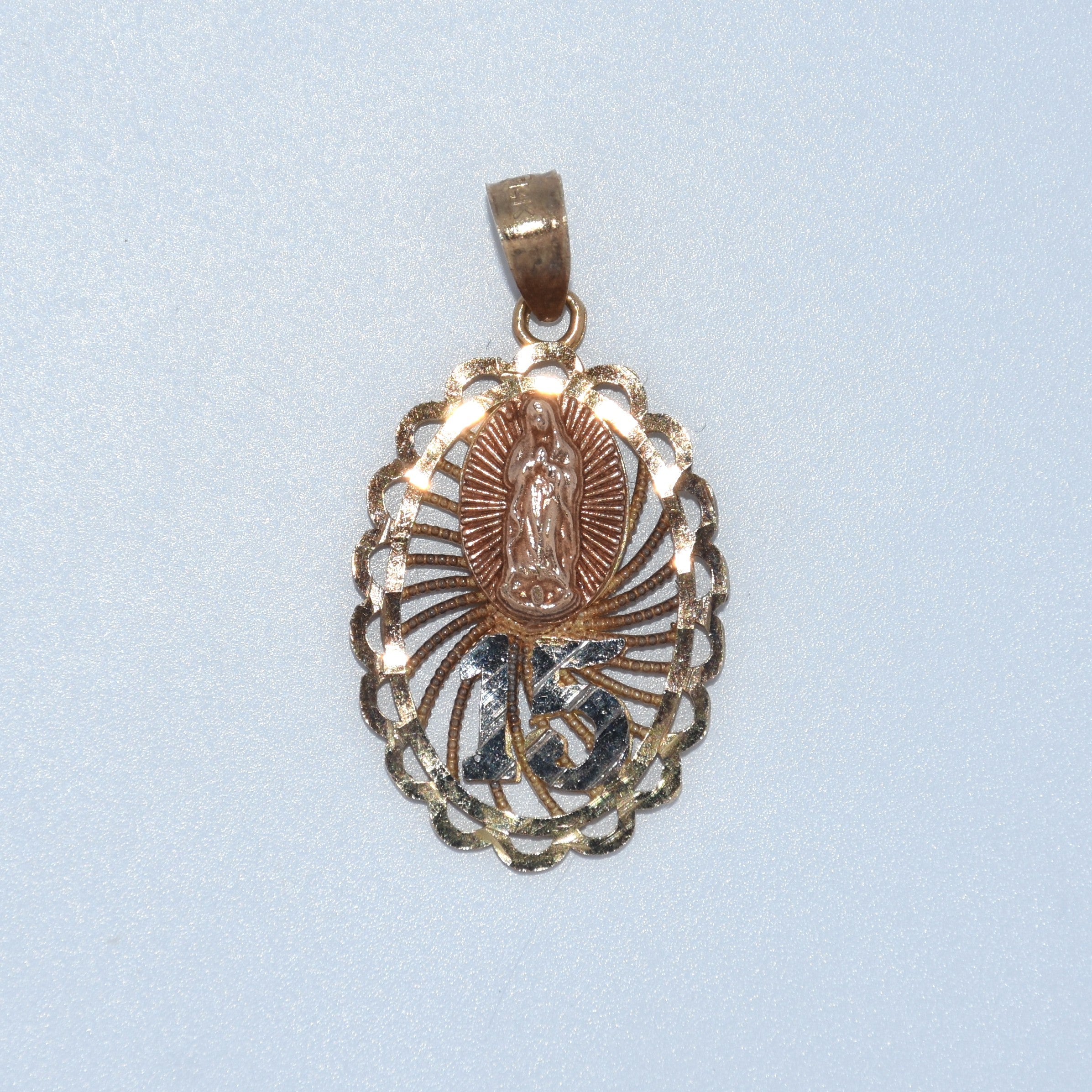 14K Gold | Quince 15 Blessed Mother Pendant