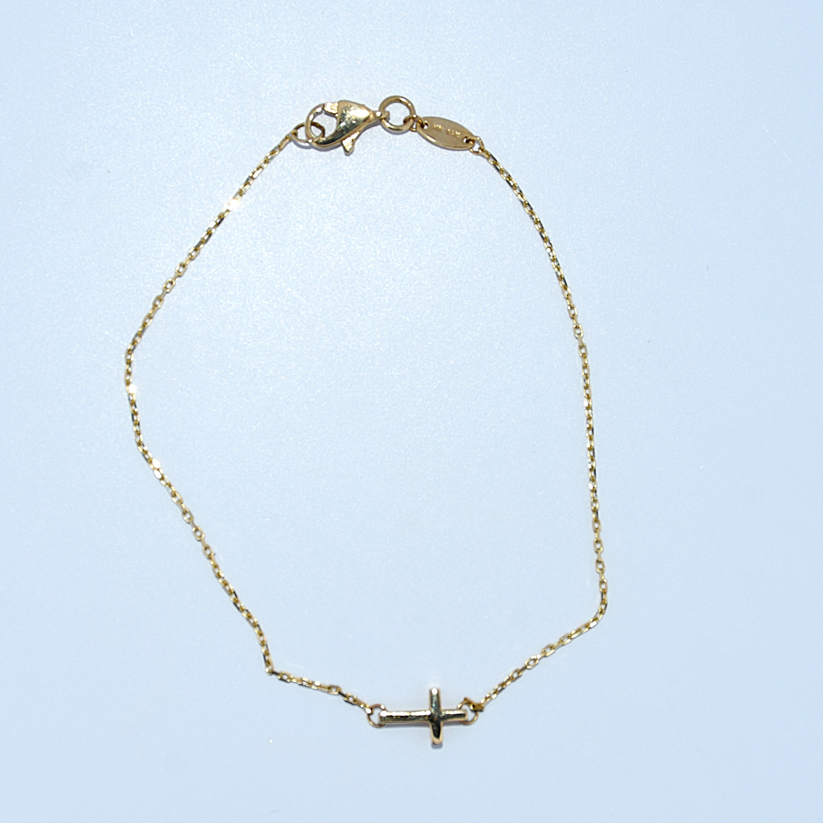 14K Gold | Small Cross Bracelet