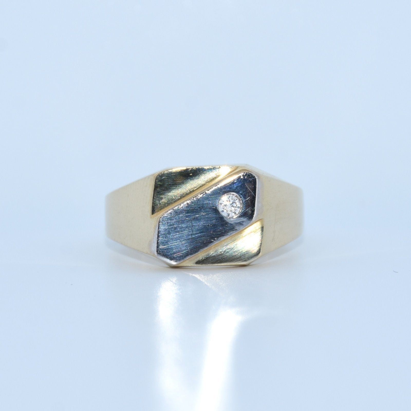 14K Gold | Two Tone Cz Ring