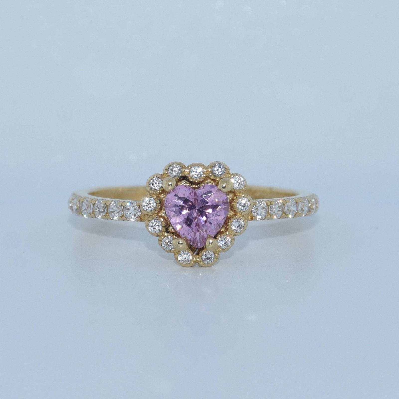14K Gold | Heart Shaped Ring w/ cz halo