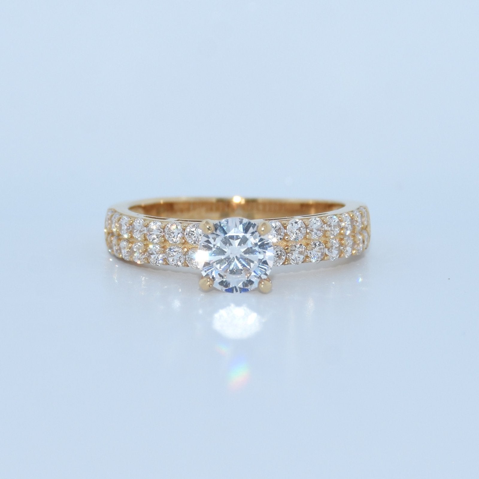 14K Gold | CZ Engagement Rings Yellow Gold
