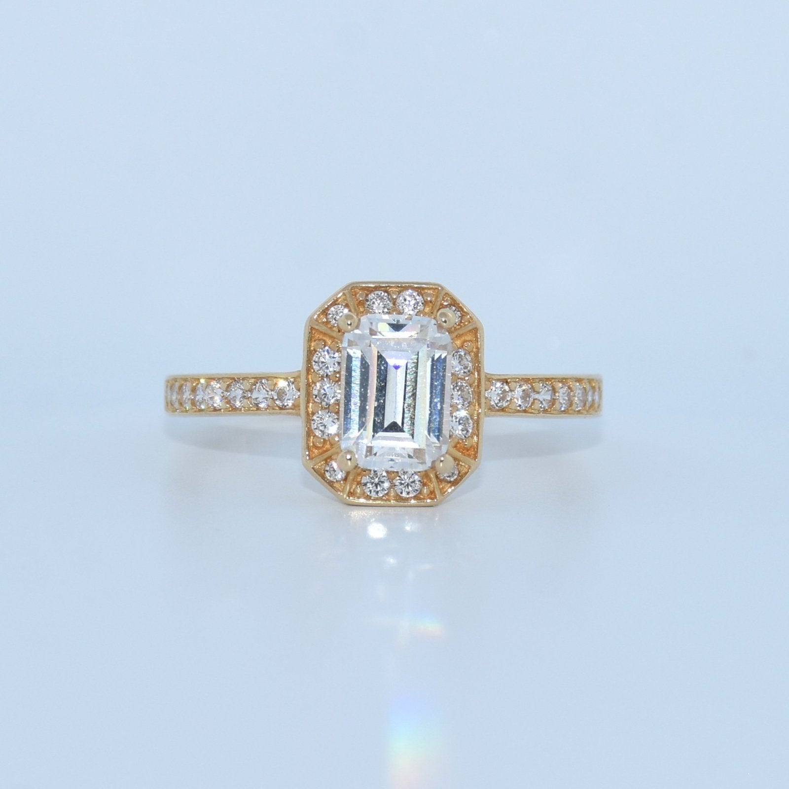 14K Gold | CZ Engagement Rings Yellow Gold