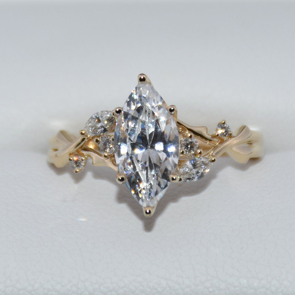 14K Gold | YG Lyria Bridal Marquise Diamond Semi-Mount Engagement Ring (Check Description)
