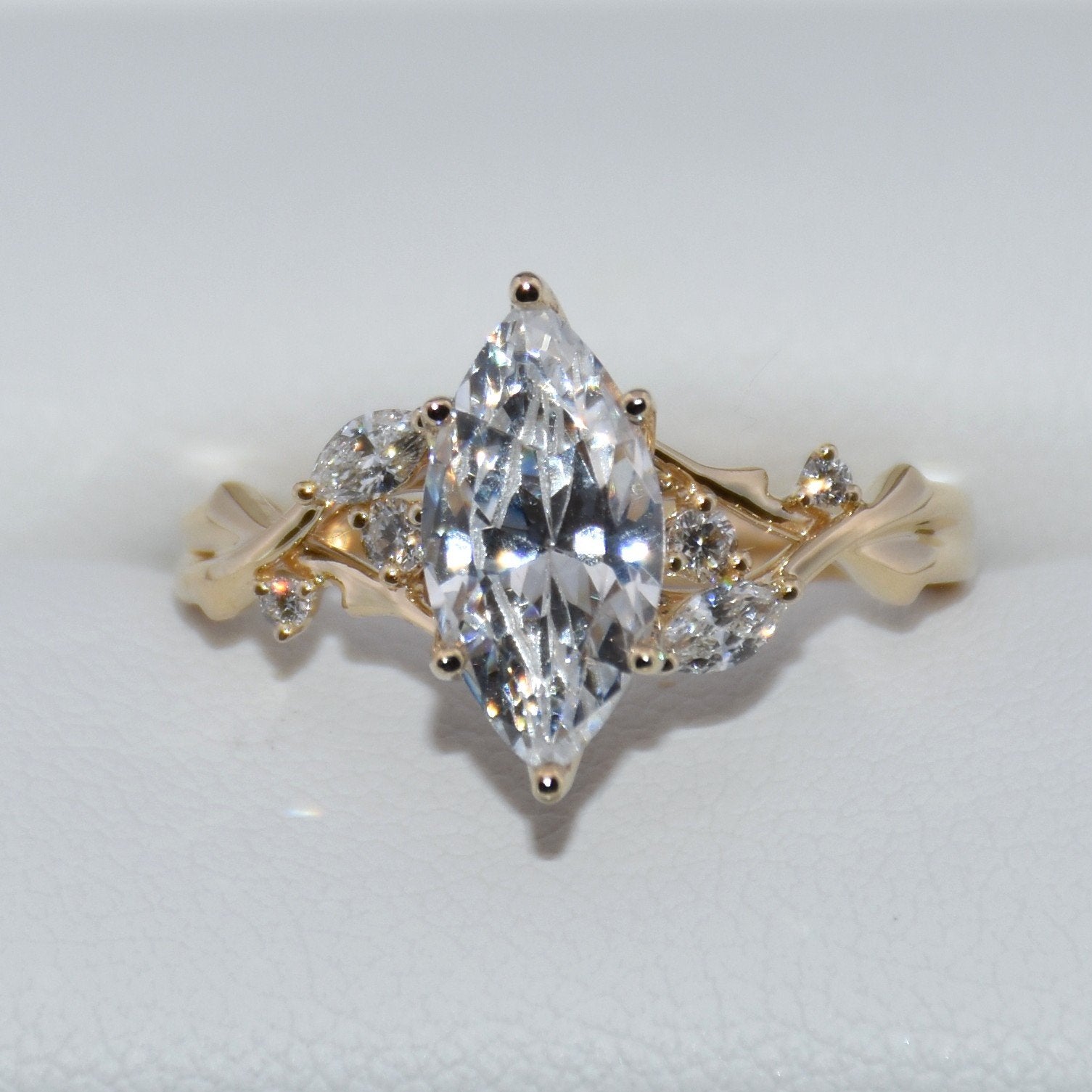 14K Gold | YG Lyria Bridal Marquise Diamond Semi-Mount Engagement Ring (Check Description)