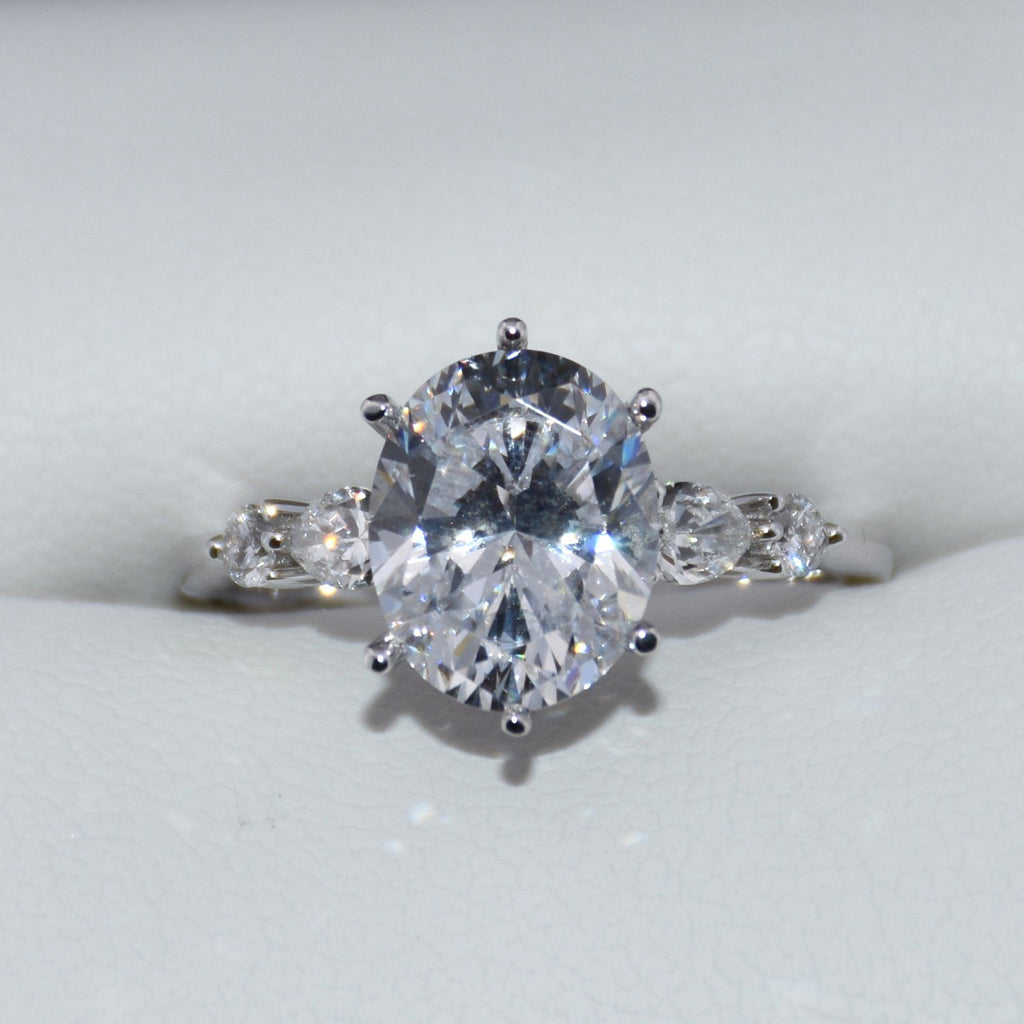 14K Gold | WG Classic Semi-Mount Oval Diamond Engagement Ring (Check Description)