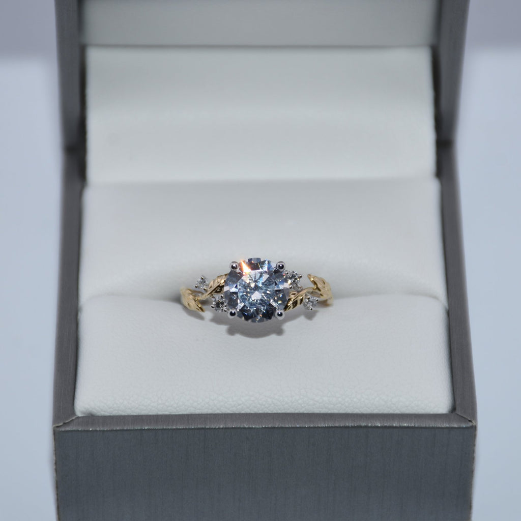 14K Gold | YG/WG Lyria Bridal Semi-Mount Round Diamond Engagement Ring (Check Description)